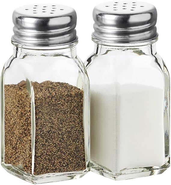 Salt and Pepper Shakers Set, Glass Spice Jars for Kitchen & Dining Table