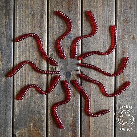 FISHIN ADDICT WORM GRUB soft plastic drop shot 10 pack realistic with micro glitters 115mm (4.5’’) / 3g (0.11oz)