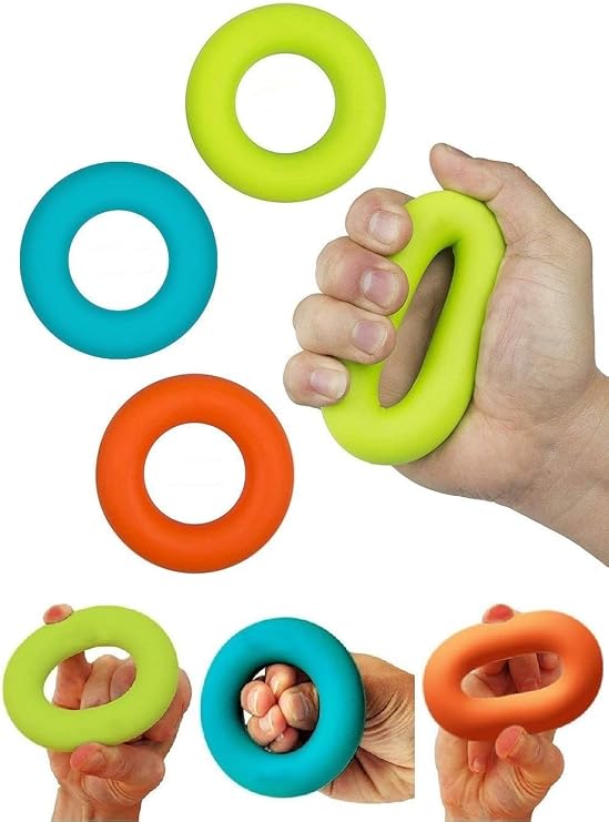 Grip Strength Trainer,Hand Grip Strengthener,Forearm Grip Workout - Grip Trainer Silicone Rings for Rock Climbing, Athletes & Stress Relief & Rehabilitation, 3 Resistance Levels(3 PCS)