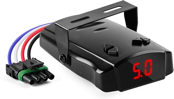 briidea Trailer Brake Controller, Time-Delay Brake Controller for 1-4 Axle Trailers, Safety Protection with Overload/Short-Circuit Alerts for Light-Duty & Occasional Towing
