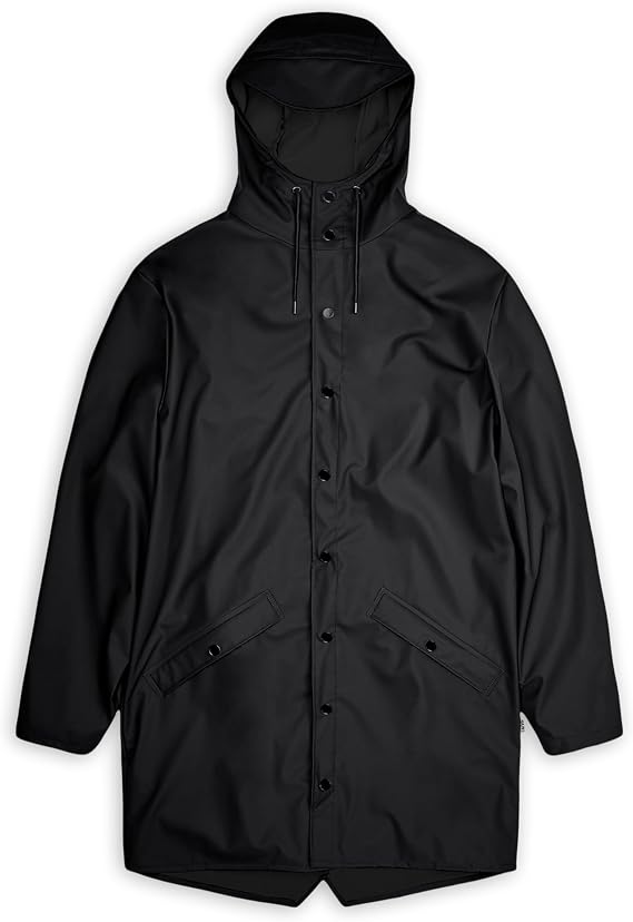 RAINS Long Jacket Waterproof Raincoat for Men and Women, Hooded