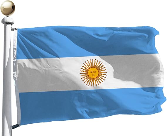 Argentina Flag 3x5 Ft Large, Both Sides 100D Polyester For moderate outdoor&indoor,Canvas Header Brass Grommets for Easy Display, 3' x 5' Argentinian National Flags