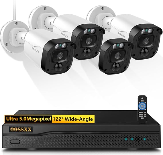 5MP Wired Security Camera System Outdoor Home Surveillance Cameras, NO HDD
