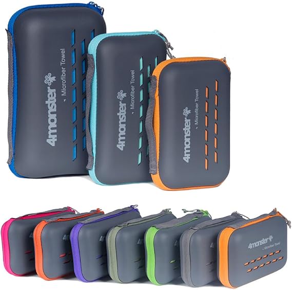 4Monster Quick Dry Microfiber Towel, Camping & Travel & Gym Towel with Case