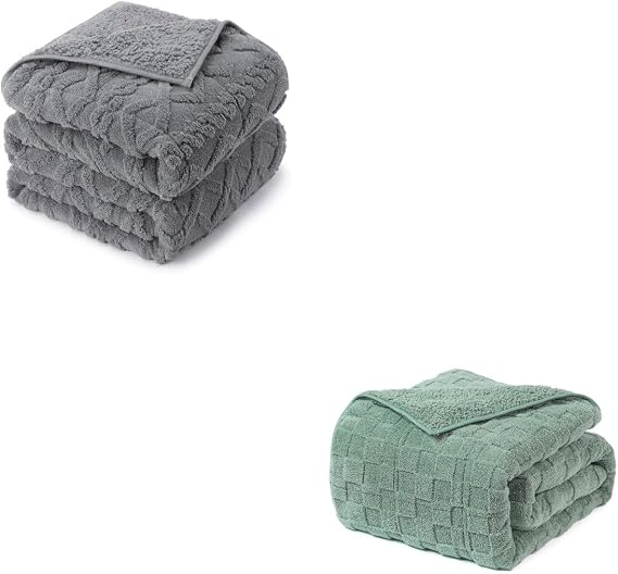 Drewin 15lbs Weighted Blanket Queen Size, Classy Soft Jacquard Checkered Sherpa Weighted Blankets for Sleep Natural and Calming, Cozy Fluffy Heavy Blanket for Sofa Bed, 60 x 80 inches