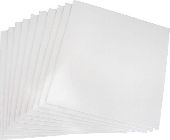 Square Deal Recordings & Supplies (10) 12" Record Jackets - White (Glossy Finish) - Without Center Hole - #12JW - Protect Against Dust and Wear!