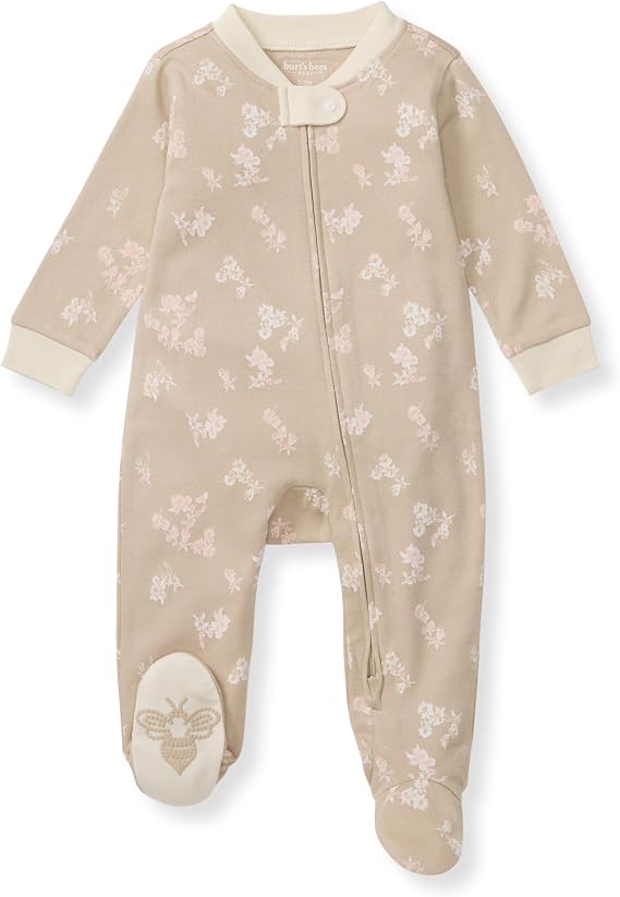 Burt's Bees Baby Girls' Organic Cotton, Sleep and Play Footed Pajamas