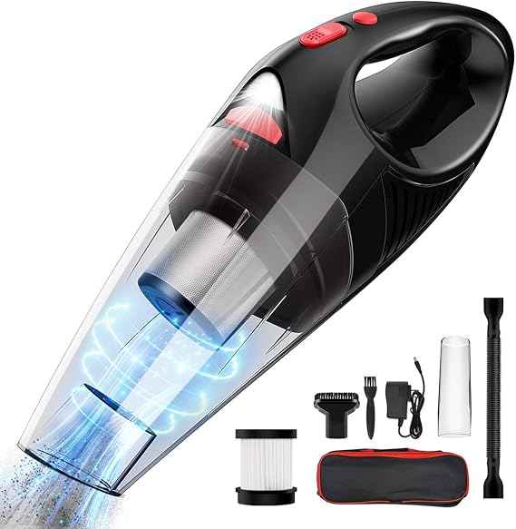 Uplift Handheld Vacuum Cordless 120W 6.5kpa Suction Vacuum Cleaner with Stainless Steel HEPA Filter,Rechargeable 2000mAh Lithium Battery,Wet Dry Vac Pet Hair,Dust for Car and Home,Black
