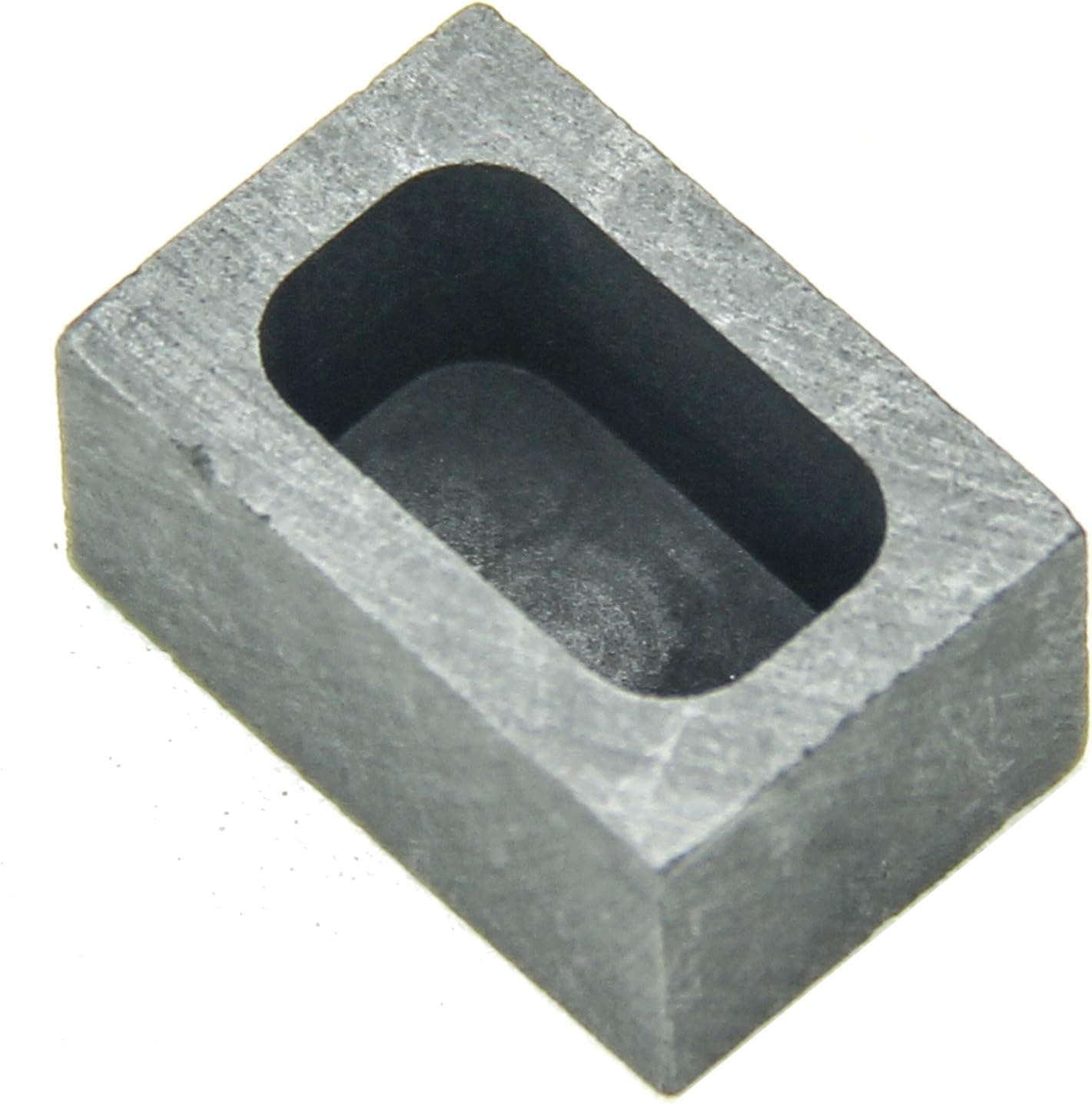Graphite Ingo Molds Melting Casting Molds Silver Ingots Gold Silver Aluminum Copper Brass Zinc Plum and Alloy Metal 24x16x12mm-24g Gold, 11g Silver