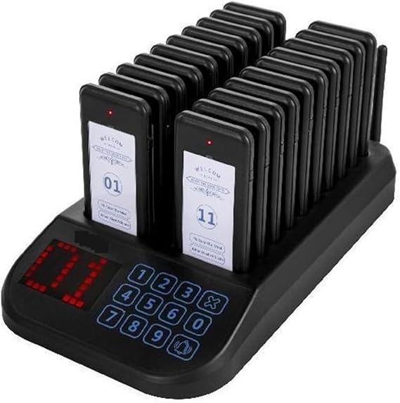 Restaurant Pager Calling Paging System 20 Coaster Receiver Restaurants Church Nurse Clinic Queue System Wireless Pagers