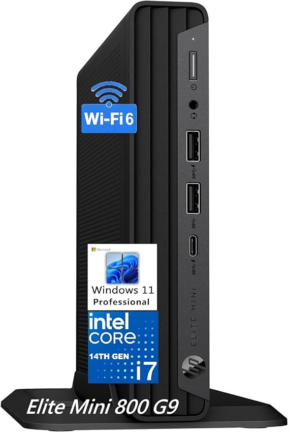 HP Elite Mini 800 G9 Business Desktop Computer PC | Intel i7-14700 20-Core up to 5.4GHz | 16GB DDR5 | 512GB SSD | Windows 11 Pro | WiFi 6 | Compact Office Computer | Keyboard & Mouse Included