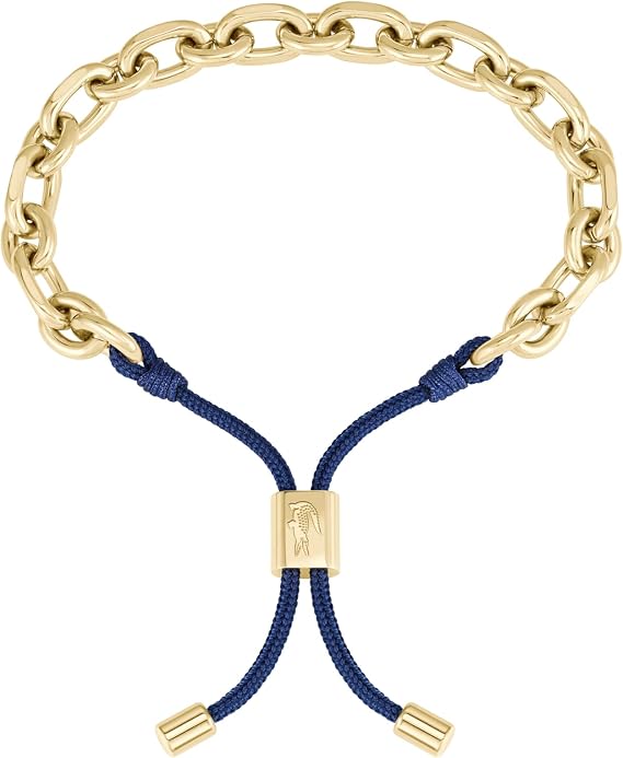 Lacoste Men's Linke Jewelry Chain Bracelet Collection Wrist Adjustable Easy to Wear, Standard, Stainless Steel, No Gems, Stainless Steel, Gemless