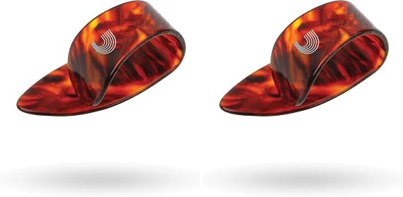 D'Addario Accessories 5CSH4-5 Shell Celluloid Medium Thumb Picks (Pack of 2)