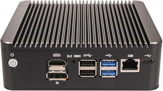 HUNSN Micro Firewall Appliance Mini PC PFSense Mikrotik OPNsense VPN Router PC Intel N100 RS55 AES-NI 6 x Intel 2.5GbE I226-V COM HDMI DP Type-C 0 RAM 0 Storage Barebone No System
