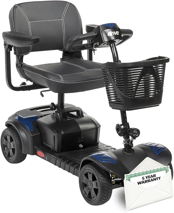 drive Drive Phoenix 4-Wheel Heavy Duty Medical Mobility Scooter 20 inch Wide Seat, 350 Lbs. Weight Capacity, Red Blue