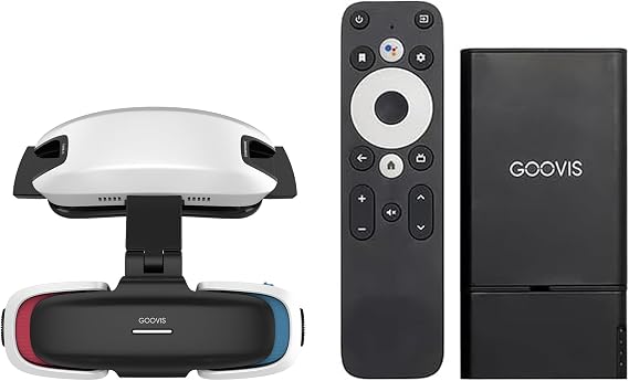 GOOVIS Art XR Head Mounted Display with D4H1 Media Player 110'' FHD Micro-OLED Video Display, Lightweight & Compact, Unobstructed Vision, Works with PC/iPhone16/Android/Gaming Handhelds (White)