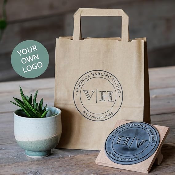Large Custom Logo Rubber Stamp for Carrier Bags & Pizza Boxes | Business Branding | Eco-Friendly | Custom Soap