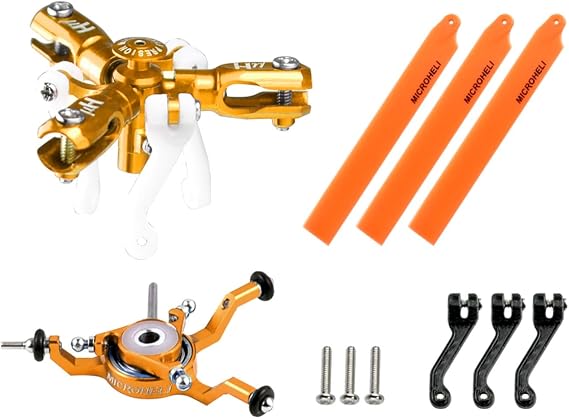 MICROHELI CNC Triple Orange Blades Conversion Set (Gold) - Blade Nano CPX/CPS / S2 / S3