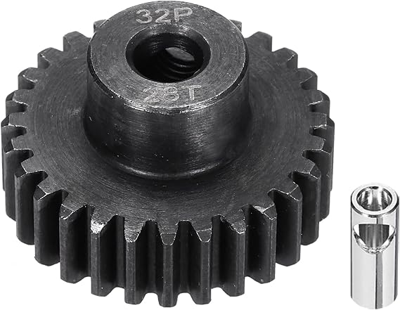 32P Steel Pinion Gear Set 28T for 5mm Shaft Hardened Steel Pinion Gear with Shaft Coupler Connector for RC Motor