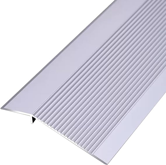 TREGOO Aluminum Alloy Floor Transition Strip Non Slip, Edge Trim/Ramp Reducer for Uneven Flooring, Carpet to Tile Divider Edge Trim Bar (Color : Silver), 78634