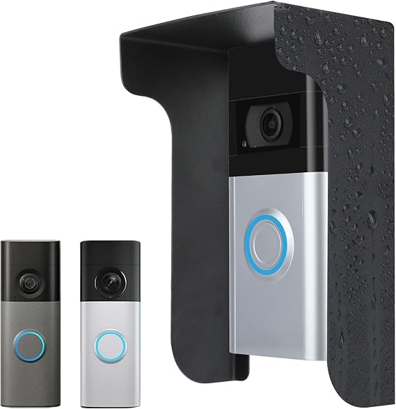 Metal Doorbell Cover Compatible with Ring/Blink/Google Nest/Arlo/Eufy/AOSU Doorbell, myQ Smart Garage Door Video Keypad Protector, Weatherproof Access Control Keypad Cover, Anti Glare
