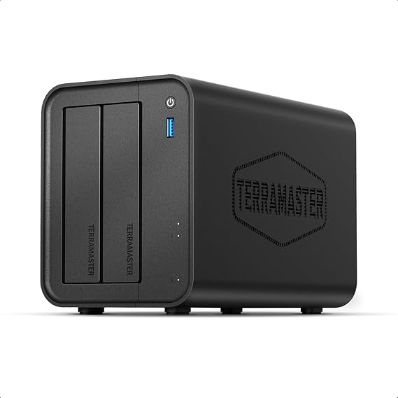TERRAMASTER F2-425 2-Bay NAS Storage - Intel x86 Quad-Core CPU, 4GB RAM, 2.5GbE LAN, Network Attached Storage Multimedia Server Diskless