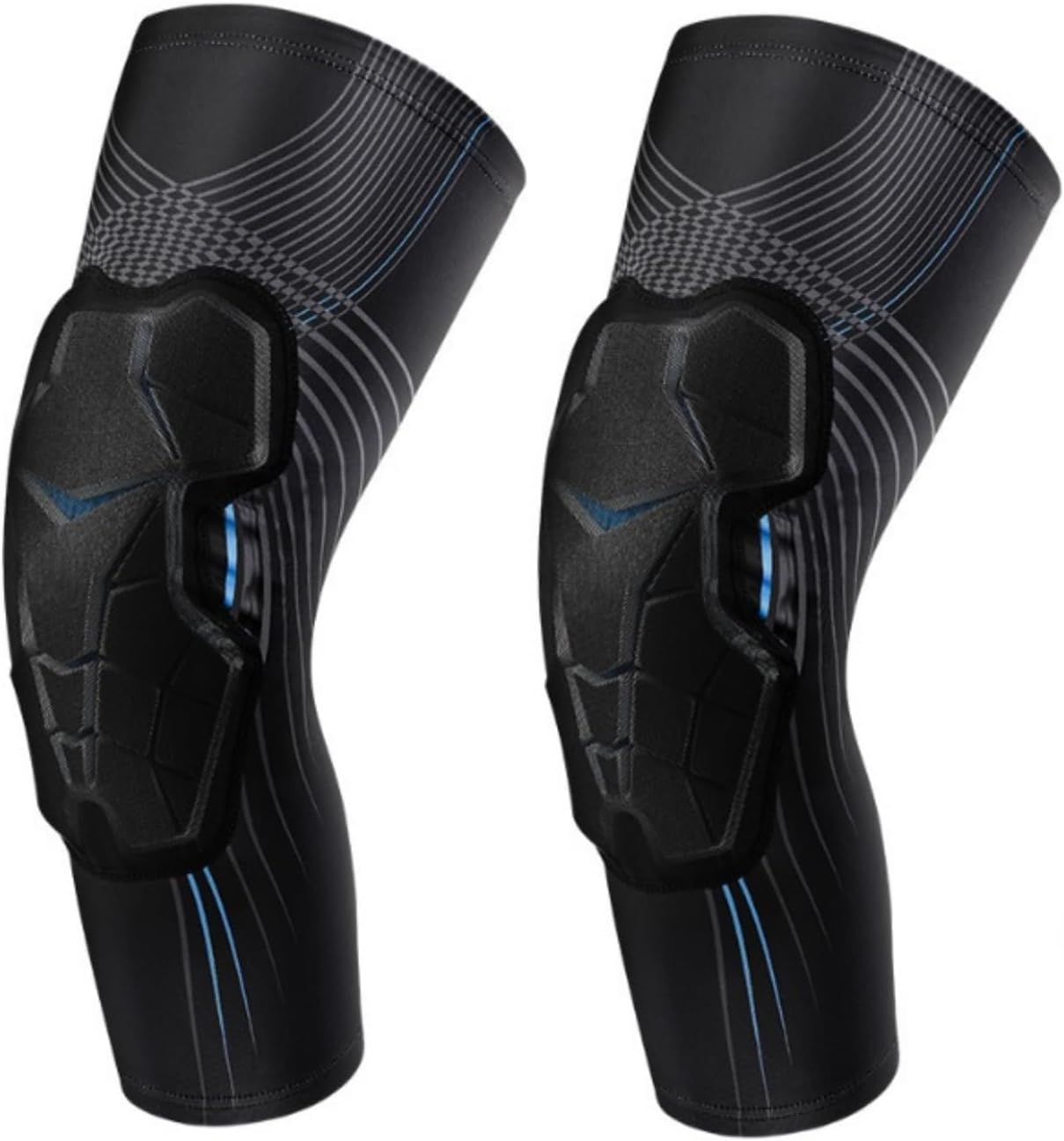 Sports Compression Knee Pads, Long Leg Sleeve Collision Avoidance Brace Protection Knee Sleeve for Adult Youth Basketball Football Volleyball Cycling, 1 Pair