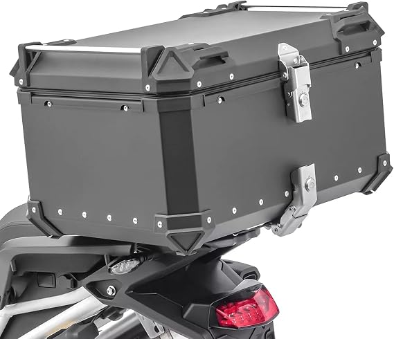 Zunate 32L Motorcycle Top Case - Quick Release, Safety Lock, Waterproof Aluminum Alloy, Universal Fit Motorcycle Trunk & Tail Bag (Black)