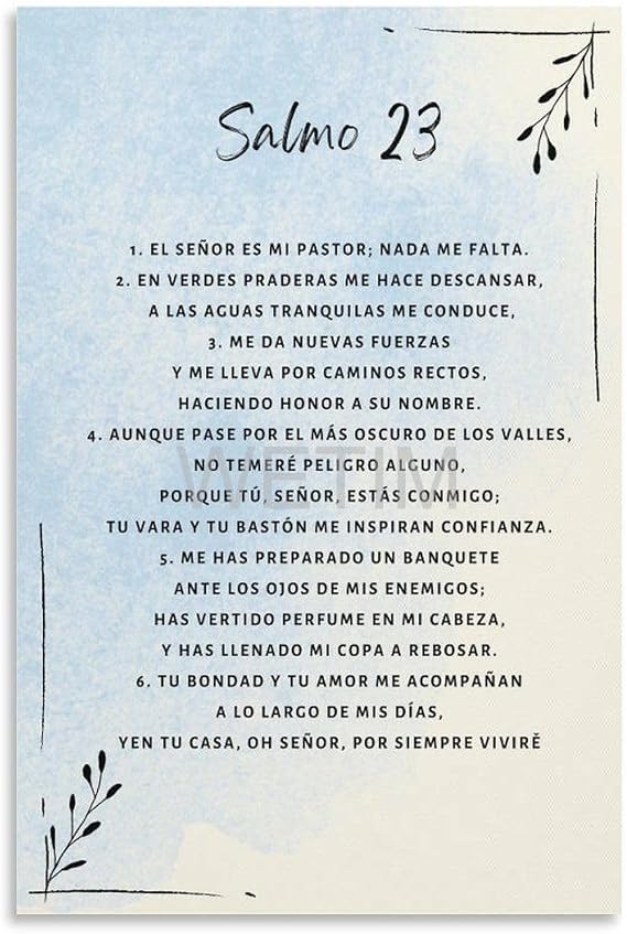 Salmo 23 En Espanol Para Pared, Cuadros Cristianos Para Pared En Espanol Art Poster (3) Canvas Painting Posters And Prints Wall Art Pictures for Living Room Bedroom Decor 12x18inch(30x45cm) Unframe-s