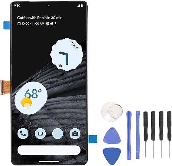 Pixel 7 Pro Screen Replacement, LED Digitizer Screen Touch Assembly Replacement with Tools, Replacement for Pixel 7 Pro 5G GP4BC GE2AE