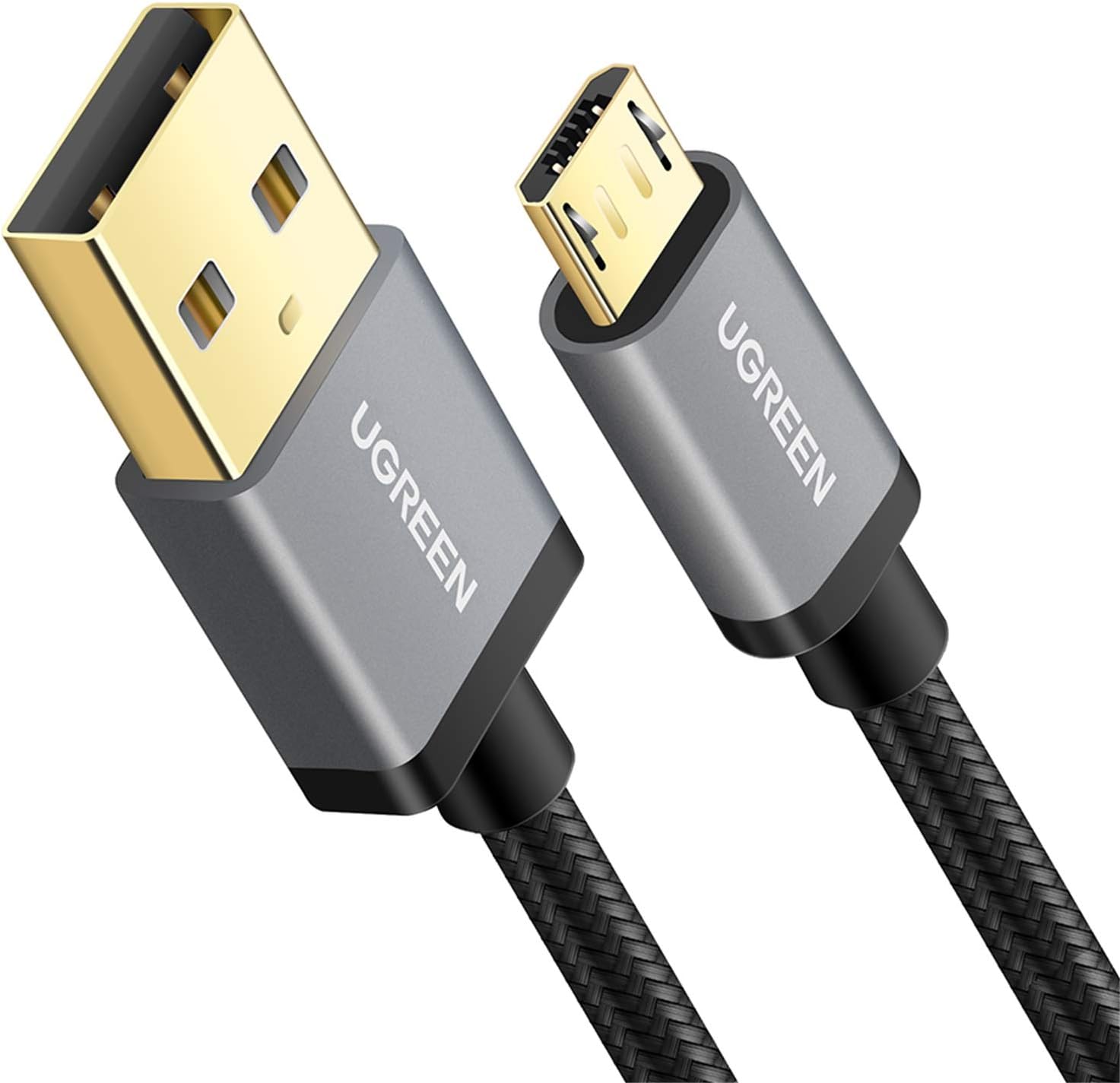 Braided Micro USB Cable, Ugreen Nylon Braided Fast Quick Charger Cable USB to Micro USB 2.0 Android Charging Cord for Samsung Galaxy S7/S6/S5/Edge, Note 5/4/3, LG, NEXUS, HTC, Nokia, PS4 1.5ft 30649