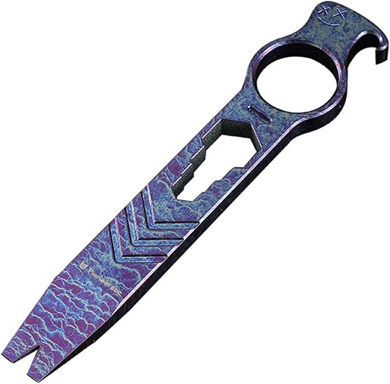Pocket Tool EDC Pry Bar,Titanium Multitool Hexagonal Wrench, Screwdriver, Nail Puller,Bottle Opener Keychain Outdoor Tool