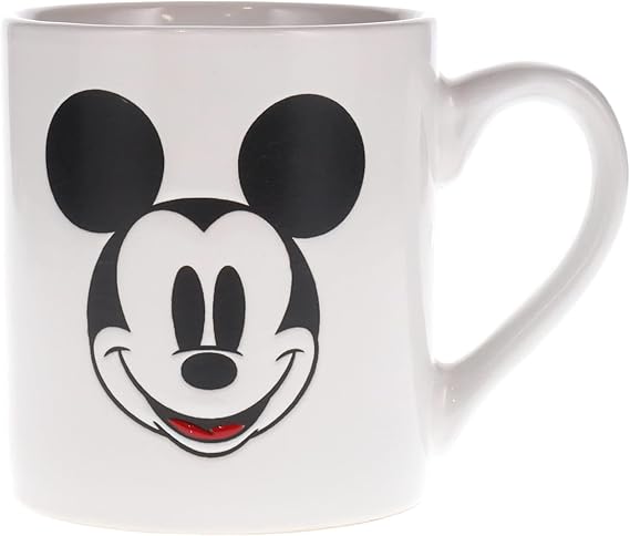 Disney Mickey Mouse Wax Resist Ceramic Mug | Coffee Cup For Tea, Espresso, Cocoa | Holds 14 Ounces