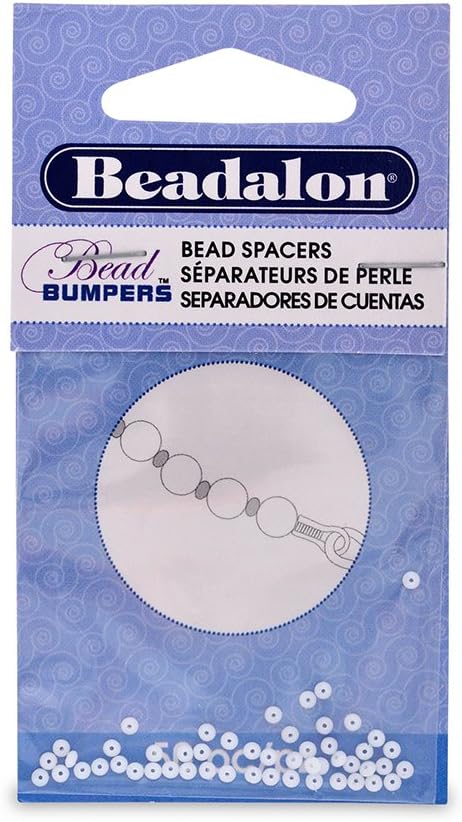 Beadalon Bead Bumper 2mm Oval White, 50-Piece