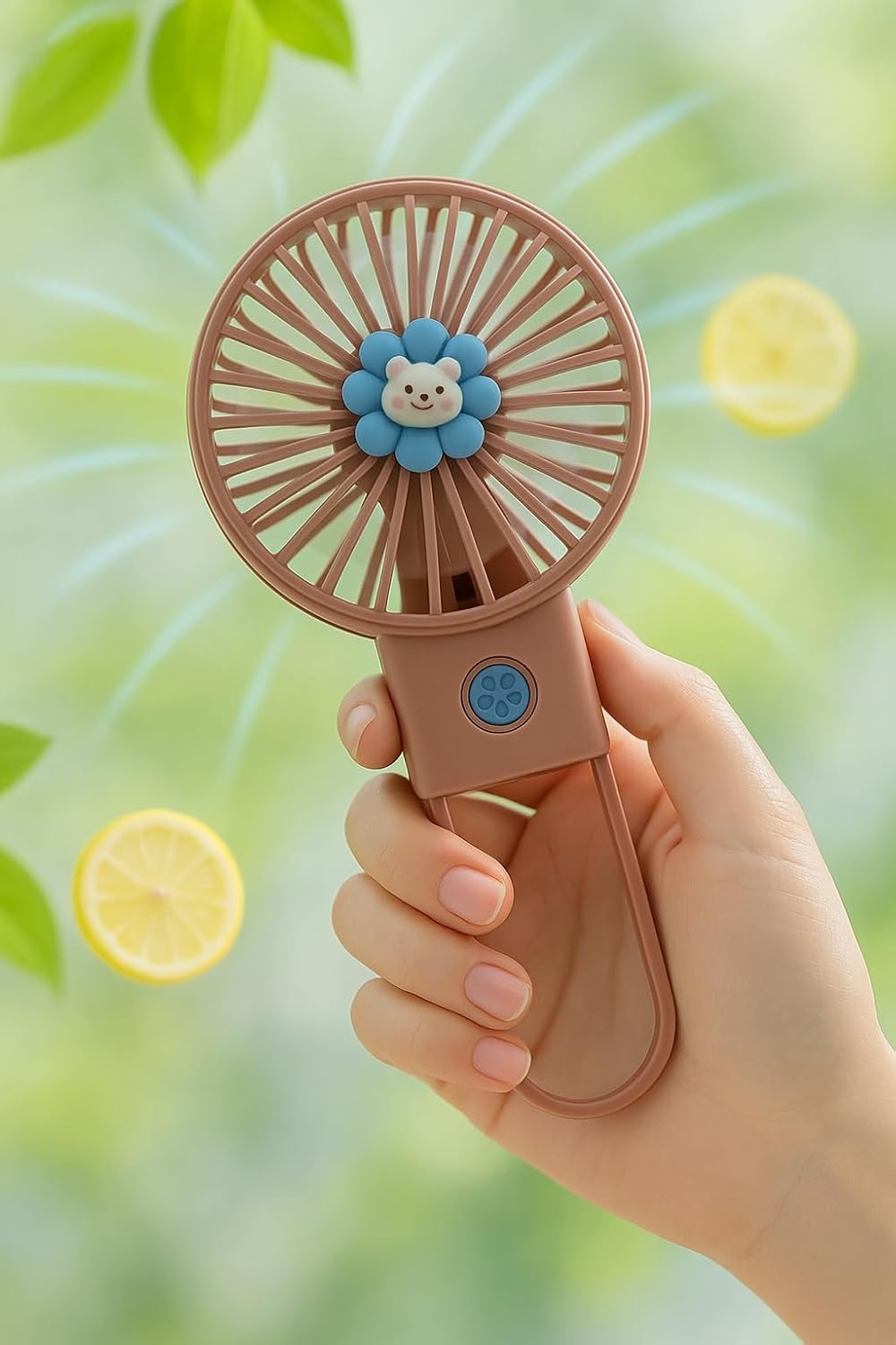 Coverzone Portable Mini USB Fan Led Illuminated Desktop 3 Stage Built-in Light Rechargeable Mini Fan Cooler Pocket Size 11cm Mini Fan YS2269 - Pink (YS2269 - Pink)