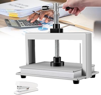 Manual Bookbinding Press Machine for Flattening and Pressing A4 Size Papers, Bill Binding Machine Press with 140mm Paper Thickness Stainless Steel Paper Flattener,