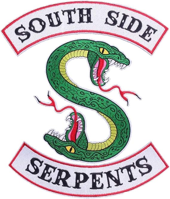 OYSTERBOY Large 9" x 13" inch South Side Serpents Green Snack 2 Heads Patch Rider Bikers Motorcycle Embroidered Decorative Applique Iron on/Sew On Patch