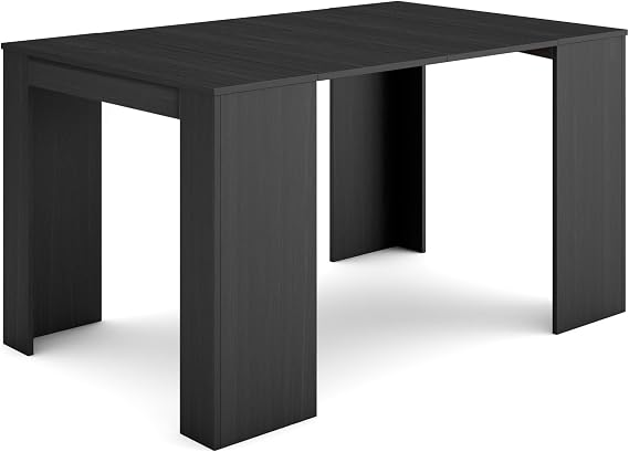 Skraut Home | Extendable Console Table | Folding Dining Table | 140 | For 6 diners | Folding table | Modern Style | Black