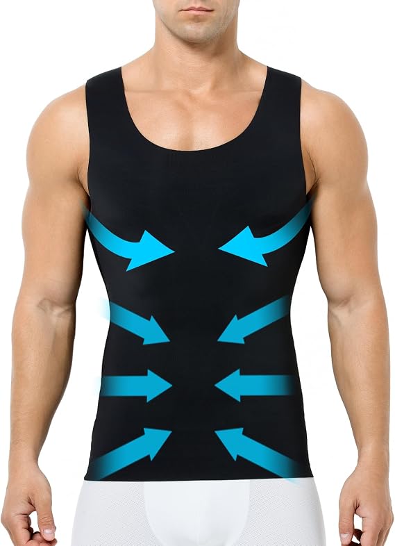 Compression Shirts Men Sleeveless Gym Muscle Tank Top, Compression Shirt to Hide Gynecomastia Moobs