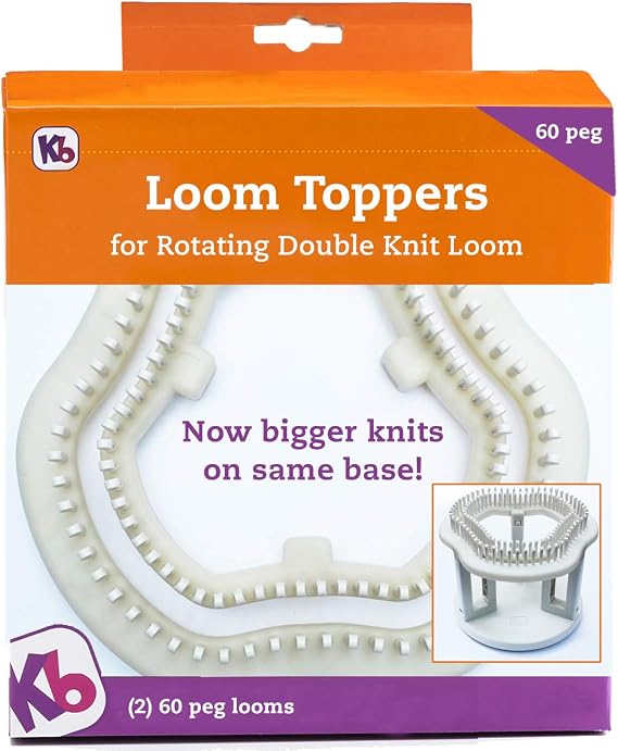 60 Peg Capacity Round Looms with 60 Pegs Each for Rotating Double Knit Loom System for Versatile Knitting Projects