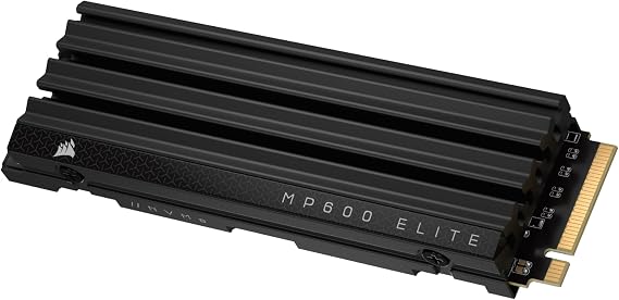 Corsair MP600 ELITE 4TB M.2 PCIe Gen4 x4 NVMe SSD with Included Heatsink – M.2 2280 – Up to 7,000MB/sec Sequential Read – High-Density 3D TLC NAND – Black