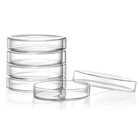 Huanyu 75mm Glass Petri Dish with Lids High Borosilicate Glass Petri Dishes