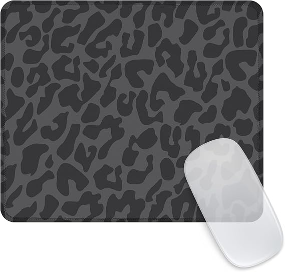 Seorsok Black Leopard Mouse Pad,Mouse Mat Square Waterproof Mouse Pad Non-Slip Rubber Base Mouse Pads for Office Laptop,9.5"x7.8"x0.12" Inch