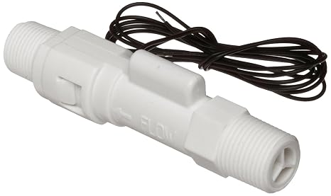 FS-380P Series Polypropylene Flow Switch, Inline, Piston Type, 0.08 gpm Flow Setting, 3/8" NPT Male