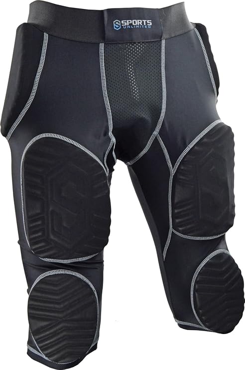 Sports Unlimited 7 Pad Integrated Adult Football Girdle for Men - Hard Thigh Pads - Girdle for Football