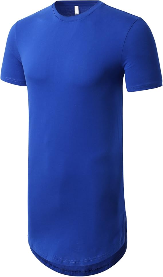 JD Apparel Men's Hipster Longline Crewneck T-Shirt