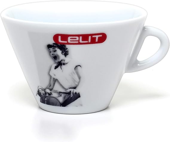 Lelit Caffe Latte Porcelain Cups with Saucers - Set of 6 - White