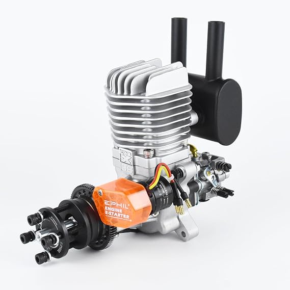 R/C Model Airplanes 20/38/40/76CC Spark Plug Gasoline Single/Twin Cylinder Engine-X Series (38cc-PRO Single Cylinder Rear Type), Silver