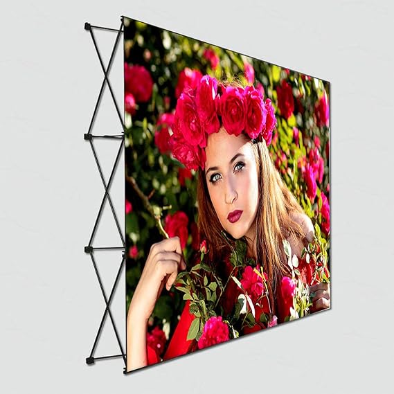 8'x10' Fabric Pop Up Display Stand with Carrying Bag for Trade Show Backdrop Booth Display Stand,Banner Pop Up Stand Exact Size:118 12"(W) x 89 38" (H) x 11 14" (T)