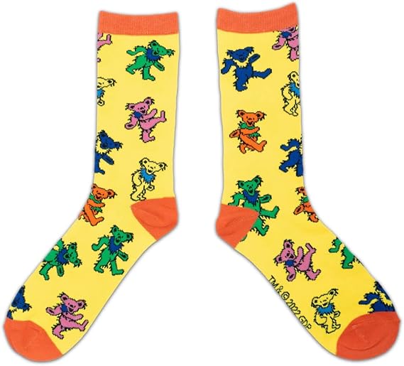 Ripple Junction Grateful Dead Adult Crew Socks Steal Your Face Skull Red White and Blue Officially Licensed